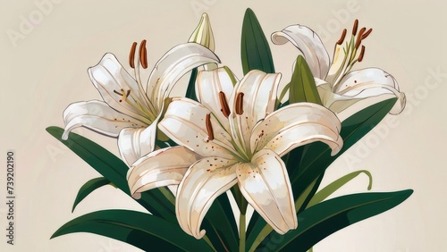 bouquet of lilies isolated