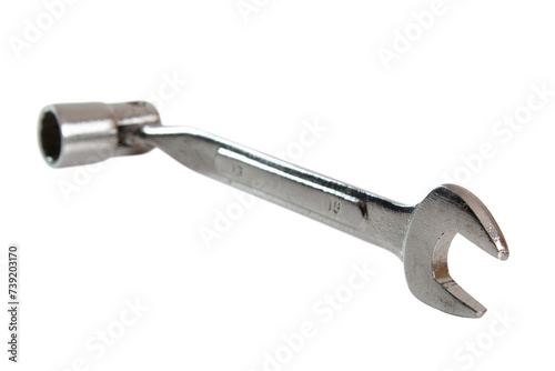 Flex-head socket wrench. Isolated with clipping path. photo
