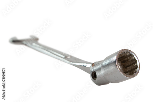 Flex head socket wrench. Isolated with clipping path. photo