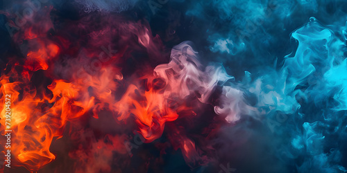 Vibrant Modern Wallpaper with Hard Fire Flames and Smoke background - Ai Generated