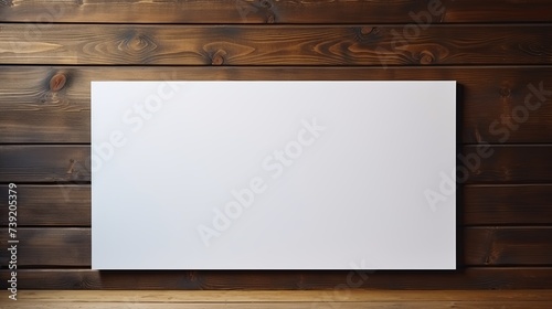 Rectangular White Sheet of Paper on a Wooden Background