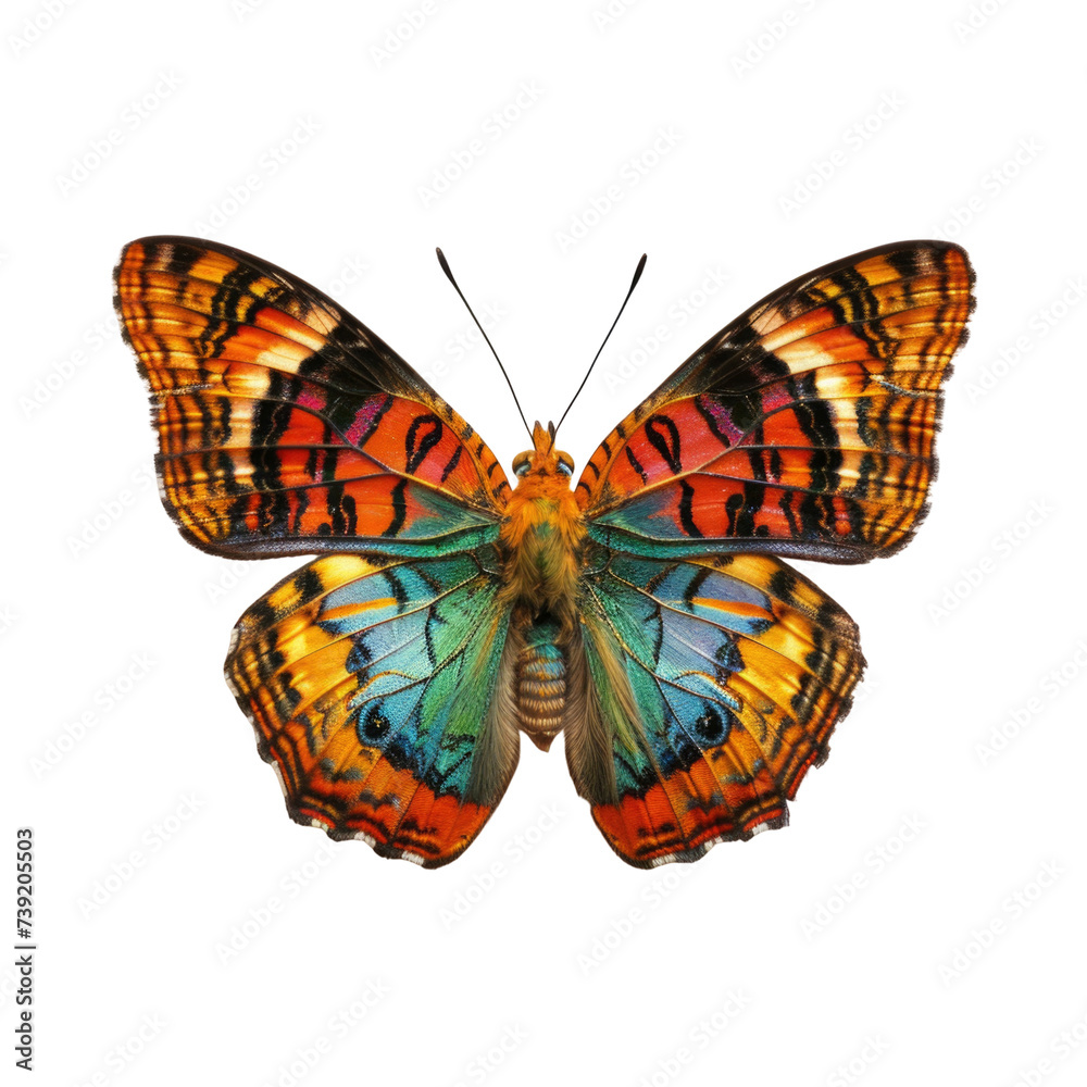 Fototapeta premium Colorful butterfly in transparent background