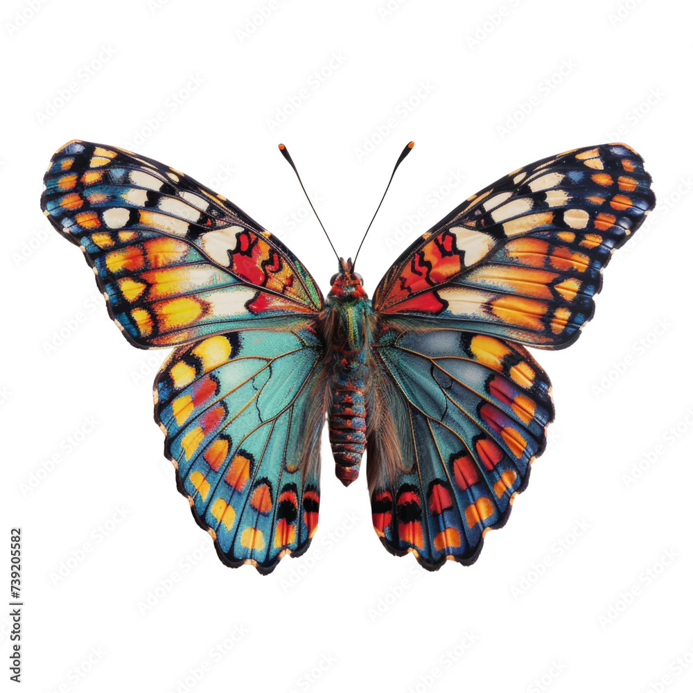 Fototapeta premium Colorful butterfly in transparent background
