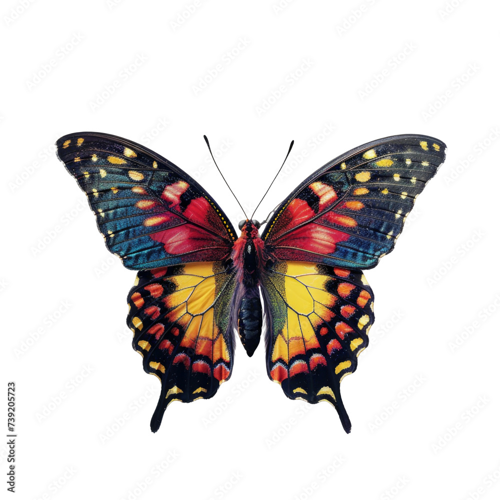 Colorful butterfly in transparent background Colorful butterfly in transparent background