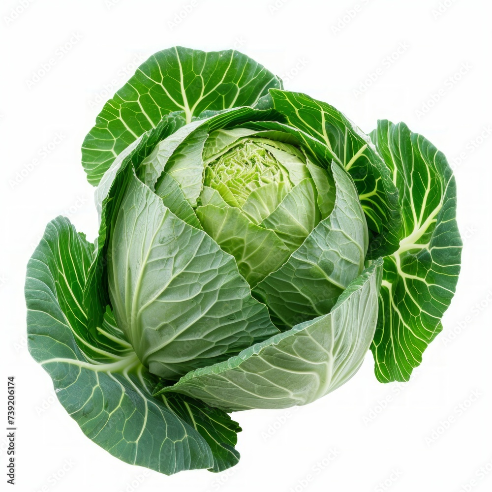 Obraz premium cabbage isolated on white background, clipping path, full depth of field