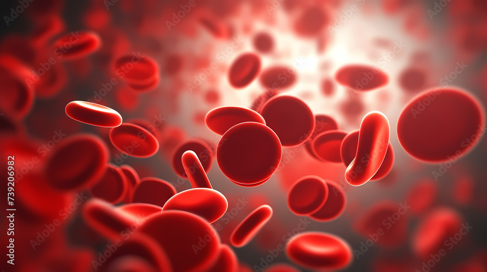 Macroscopic flow of red blood cells flowing through an artery Macroscopic flow of red blood cells flowing through an artery