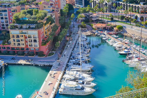 Principality of Monaco, Monaco, 13.2.2024: Port of Monaco with yachts and ships