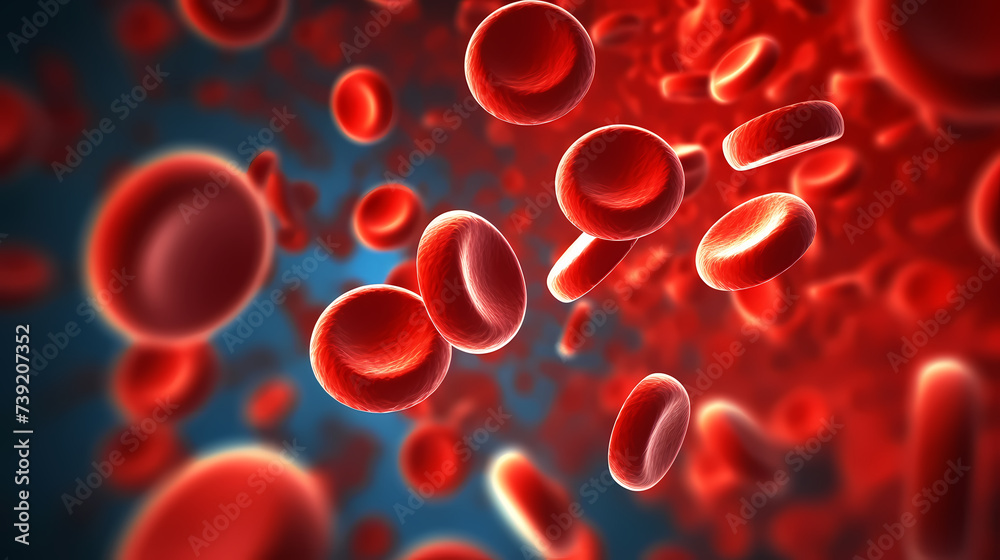 Macroscopic flow of red blood cells flowing through an artery Macroscopic flow of red blood cells flowing through an artery