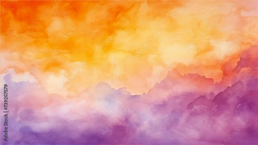 watercolor orange, purple and texture colorful grunge background.