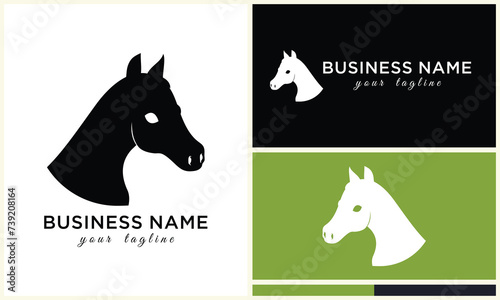 line horse head logo design