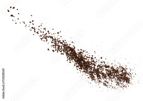 Instant coffee powder pile, graphic element isolated on a transparent background