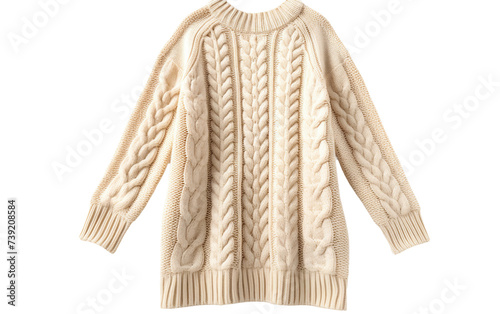 Discover Cable-Knit Sweater Dress Isolated on Transparent Background PNG. photo