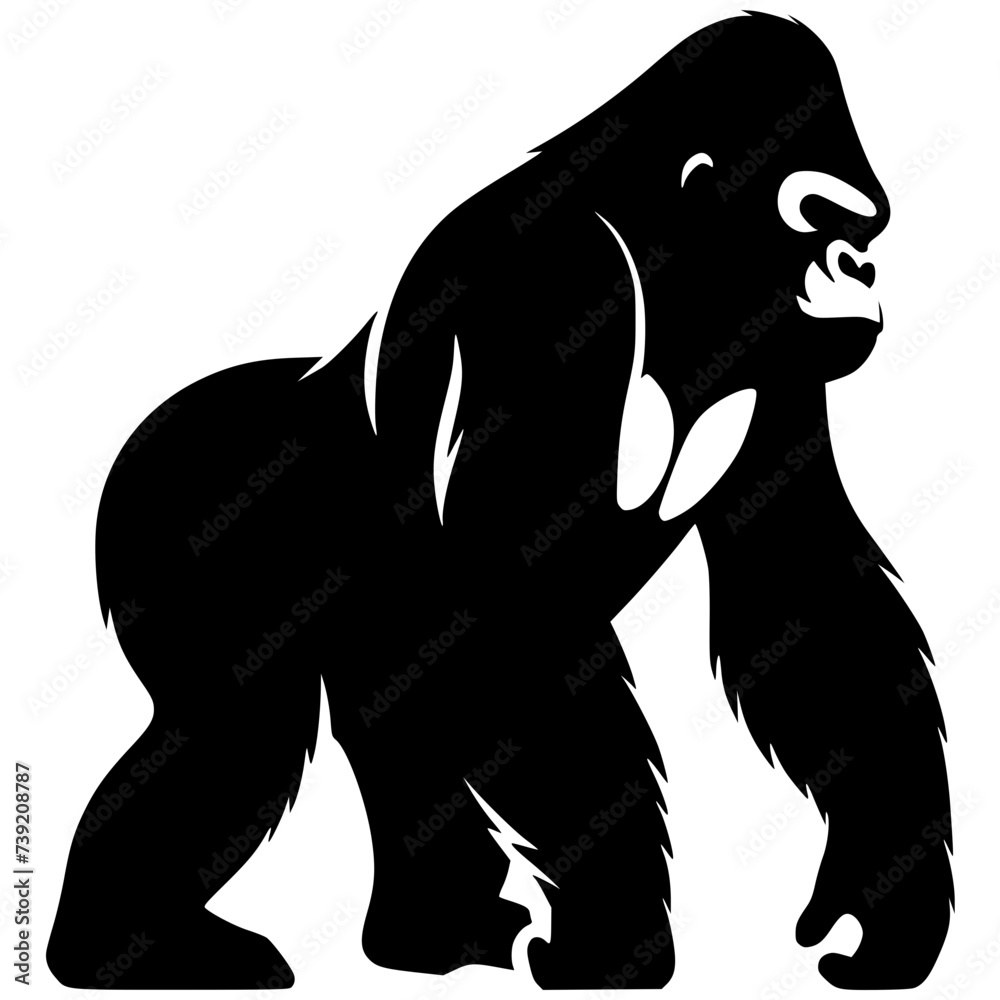 Obraz premium Silhouette of a gorilla walking