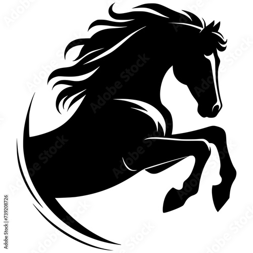 Silhouette of a horse jumping