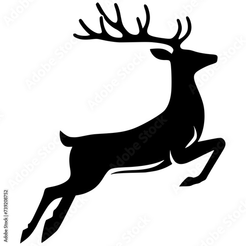 Silhouette of a deer jumping