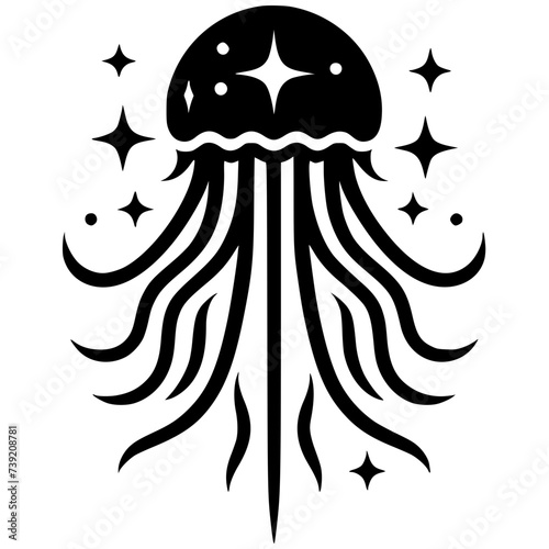 Silhouette of a jellyfish tattoo