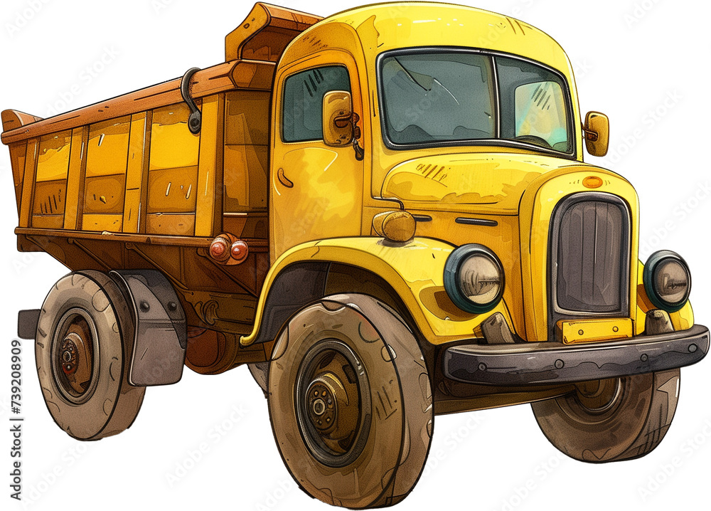 Playful Pictorial: A Simple Cartoon of a Dump Truck