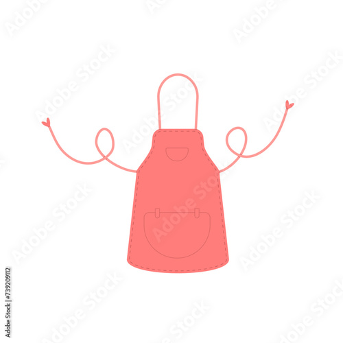 Apron isolated on white background. Vector flat illustration