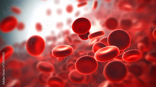 3D illustration of human red blood cells in vein, healthcare concept