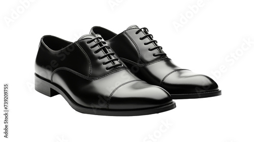leather classic men's shoes on transparent background, Png format.
