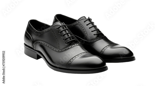 leather classic men's shoes on transparent background, Png format.