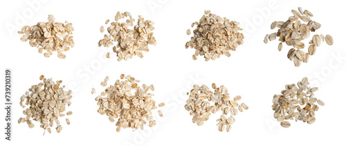 oat flakes on white isolated background photo