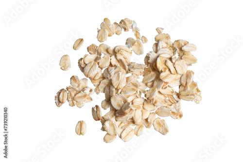 oat flakes on white isolated background