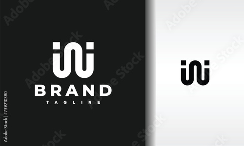 monogram letter IWI logo