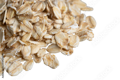 oat flakes on white isolated background