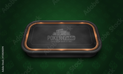 Poker table with dark cloth. Vector illustration.