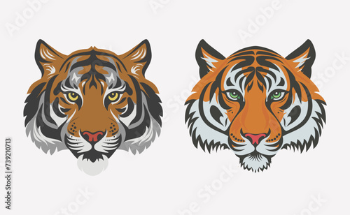  An illustration featuring the tiger s face against a white backdrop. The drawing is clear and simple 