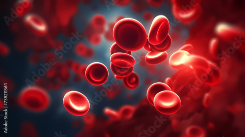 3D illustration of human red blood cells in vein, healthcare concept