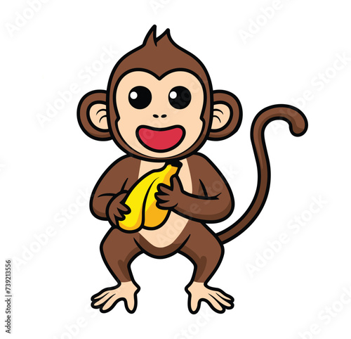 A children s coloring book showcasing a monkey in a vector illustration  illustration  photo  poste