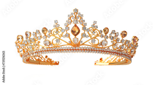 golden crown for queen isolated on transparent background 