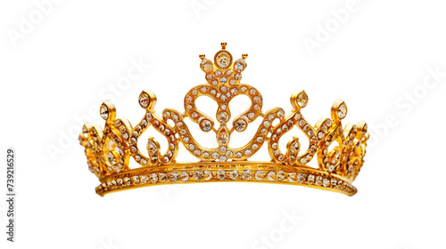 golden crown for queen isolated on transparent background 