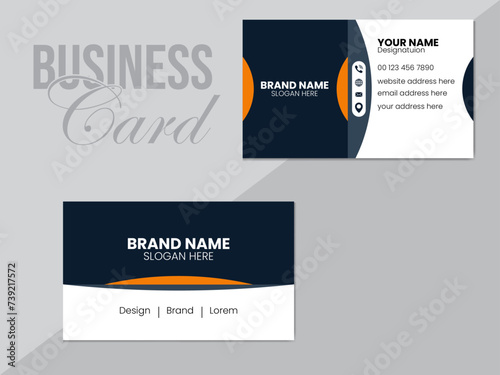 Business card design, modern identity card template photo