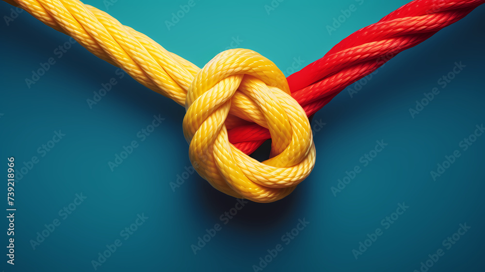 Many colorful ropes intertwined with each other Many colorful ropes intertwined with each other