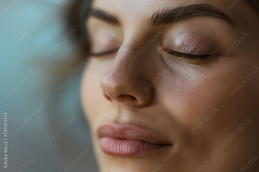 Close-Up of Peaceful Woman's Face Close-Up of Peaceful Woman's Face