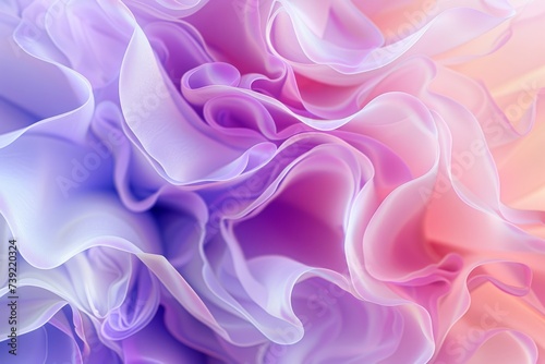 Abstract background of colored silk or satin twirling in the wind. Abstract background awareness days in May in cream and lilac.  photo