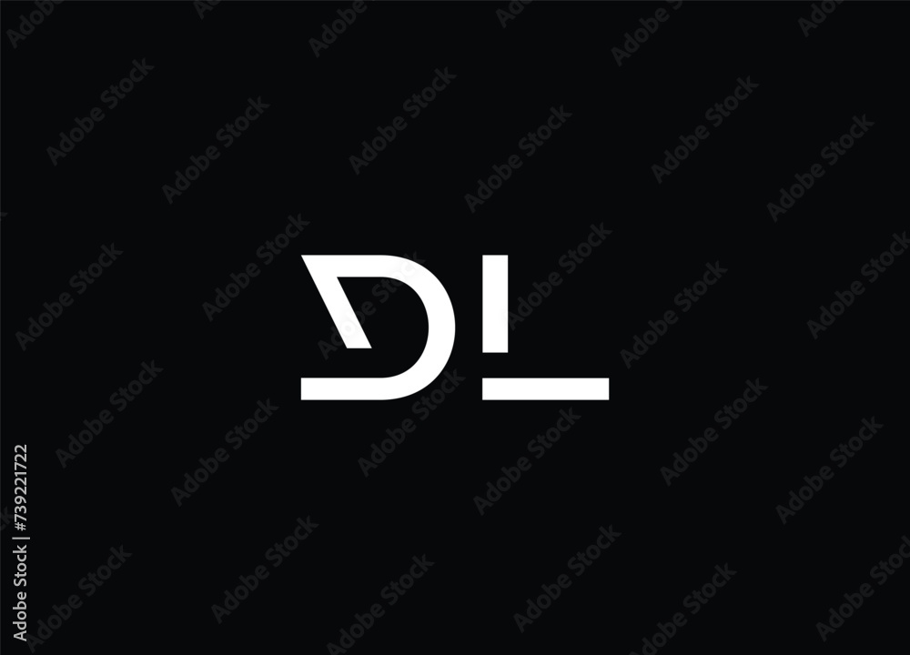 DL Letter Logo Design with Creative Modern Trendy Typography and Black Colors.
 - obrazy, fototapety, plakaty 