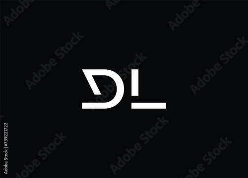 DL Letter Logo Design with Creative Modern Trendy Typography and Black Colors.
 photo