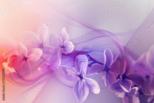 Abstract floral background with lilac flowers. Soft focus. Nature. Abstract background awareness days in May in cream and lilac.  photo