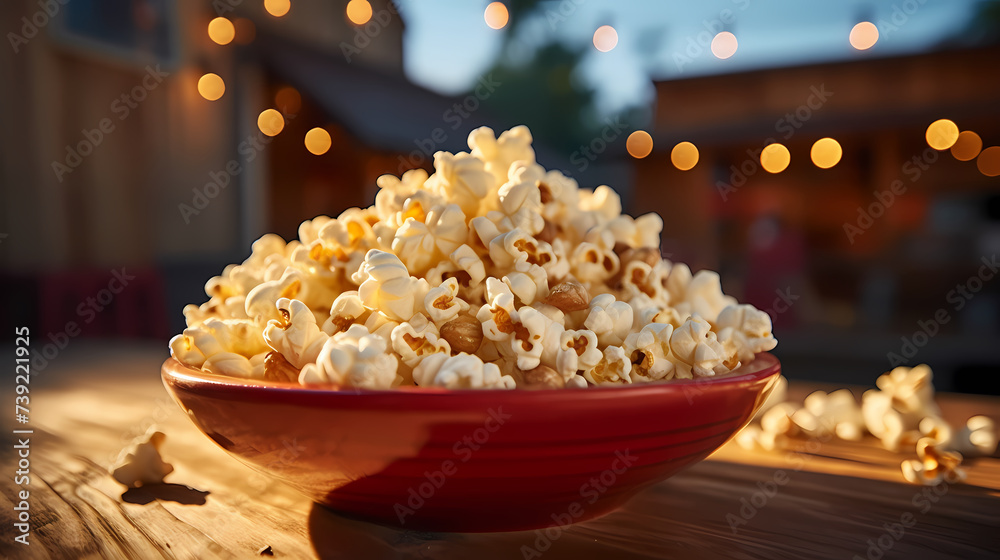 Popcorn explosion, snack background concept