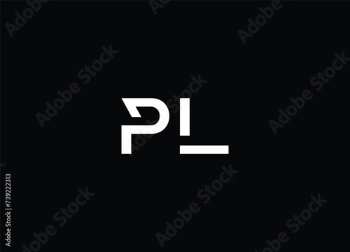 PL Letter Logo Design with Creative Modern Trendy Typography and Black Colors