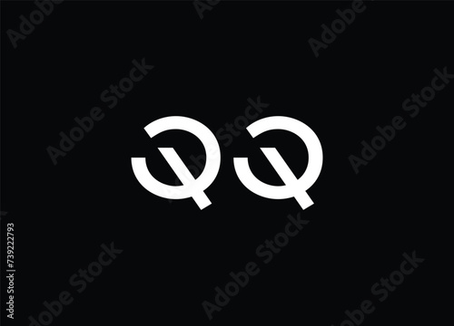 QQ Initial Letter Logo Design Victor Illustration 