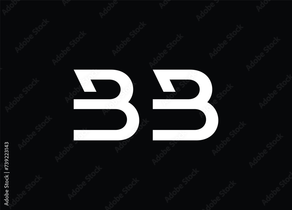 BB Initial Letter Logo Design victor illustration  - obrazy, fototapety, plakaty 