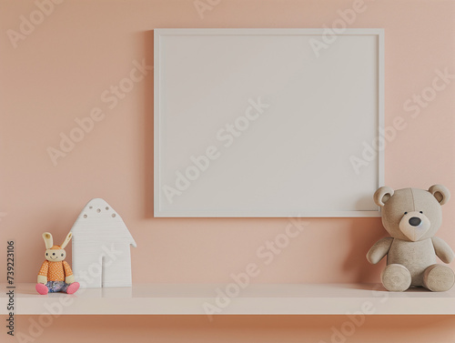 Mockup blank canvas in kids room © Tim