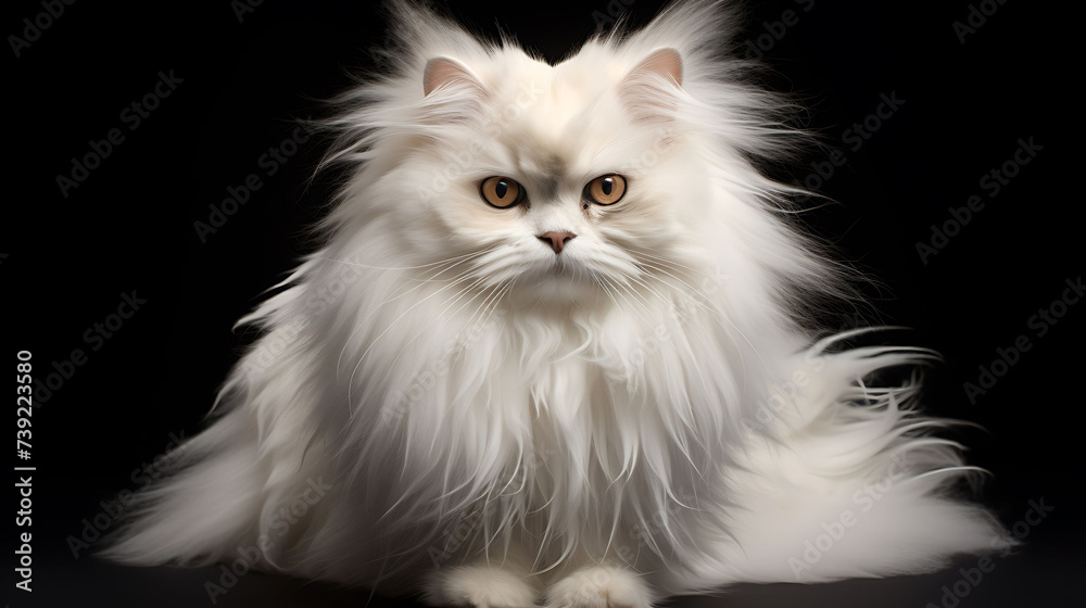 A cat with a fluffy mane.