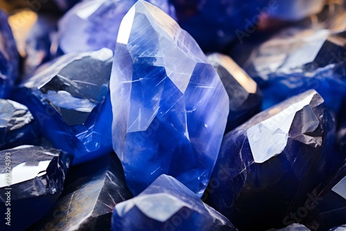 The enchanting blue hues of a quartz stone up close. Concept Quartz Stone, Blue Hues, Enchanting Close-Up, Natural Beauty