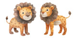 cute lion watercolour vector illustration